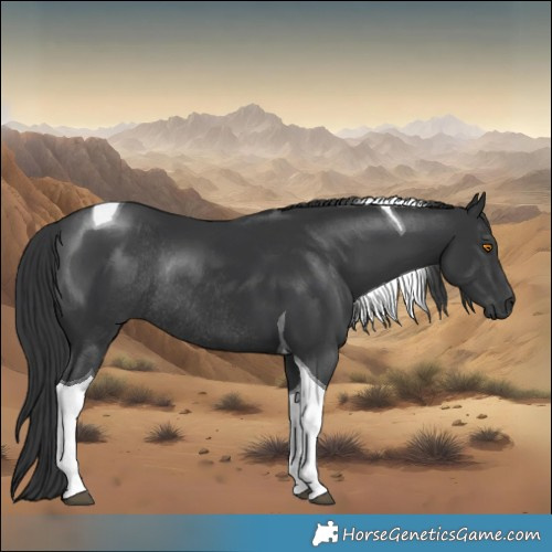 Horse Color:Black Tobiano Rabicano