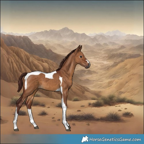 Horse Color:Gray Chocolate Bay Dun Tobiano 