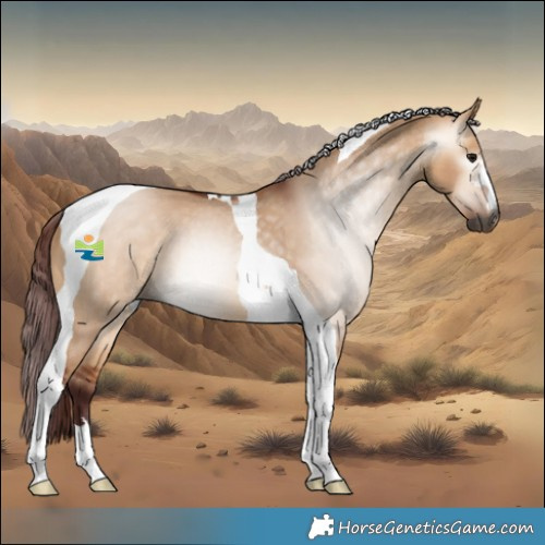 Horse Color:Gray Chocolate Bay Dun Tobiano 