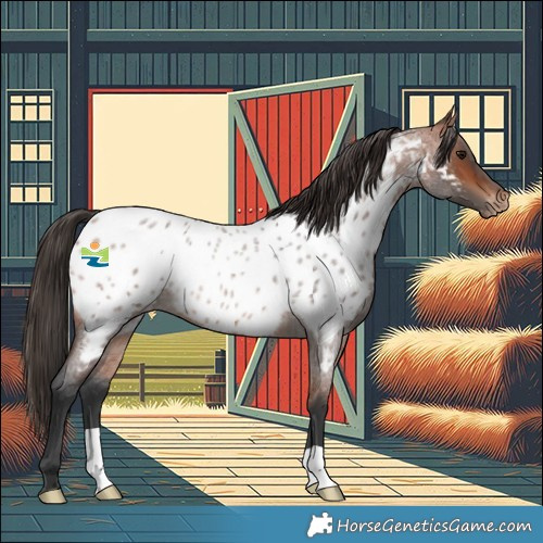 Horse Color:Bay Roan Near Leopard Rabicano 