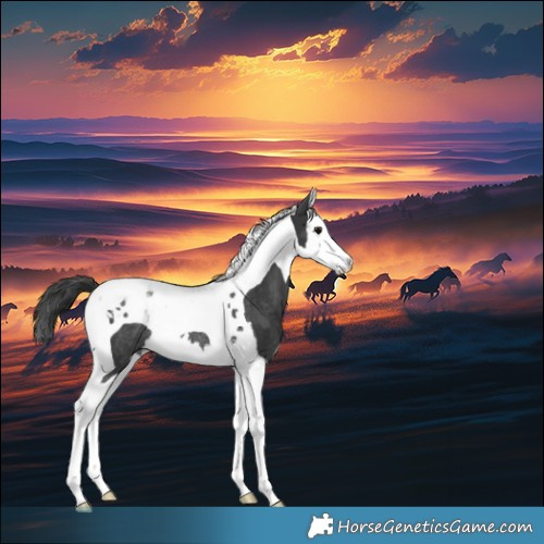 Horse Color:Black Splash Tobiano Rabicano 