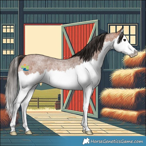 Horse Color:Bay Roan Splash Varnish Rabicano 