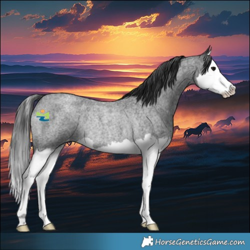Horse Color:Blue Roan Splash Varnish Rabicano 