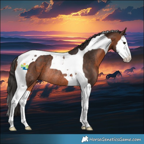 Horse Color:Brown Splash Tobiano Rabicano 