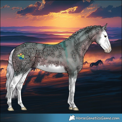 Horse Color:Watercolor Silver Brown Ice Dun Splash 