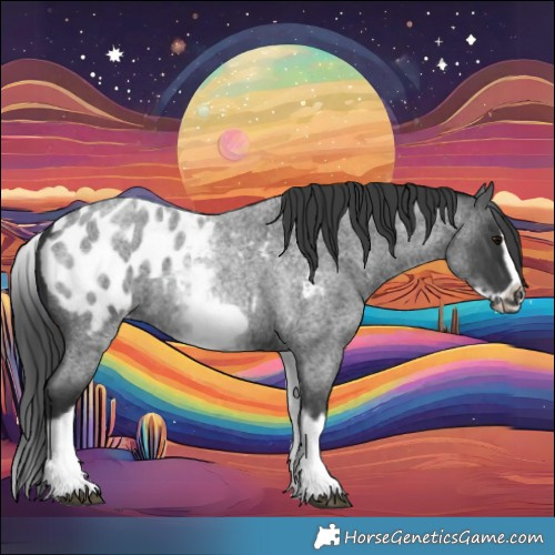 Horse Color:White Spotted Blue Roan Splash Frame Appaloosa