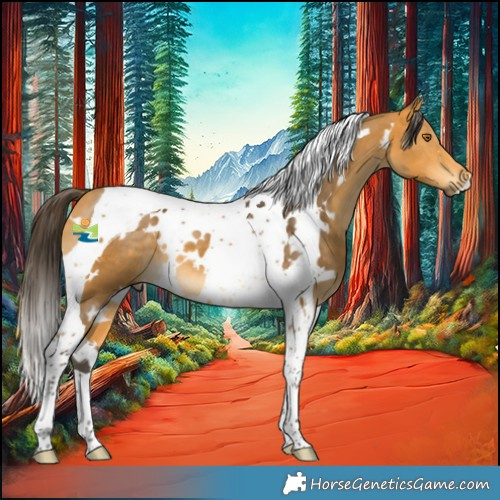 Horse Color:White Spotted Buckskin Tobiano 
