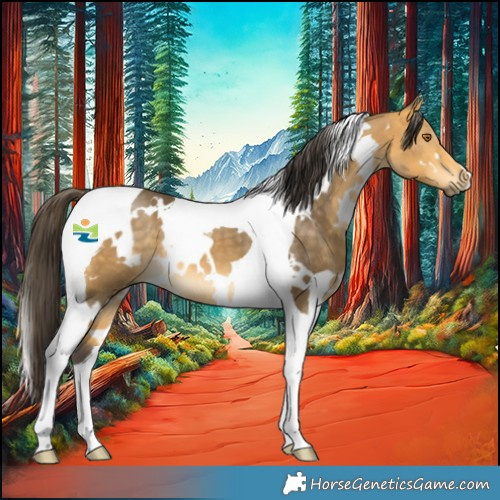 Horse Color:White Spotted Buckskin Tobiano 