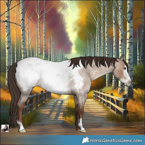 Horse Color:Liver Red Dun Roan Frame Appaloosa 