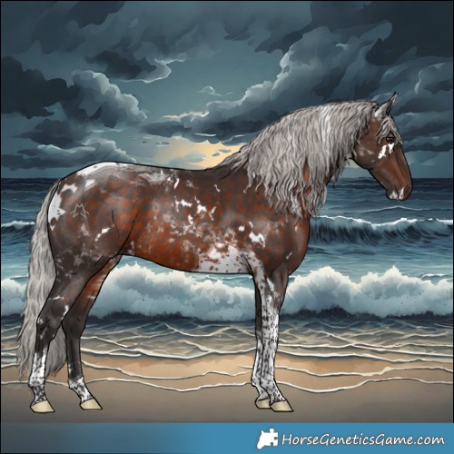 Horse Color:White Spotted Silver Brown Tobiano 