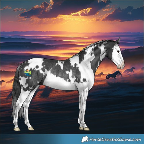 Horse Color:White Spotted Black Splash Rabicano 