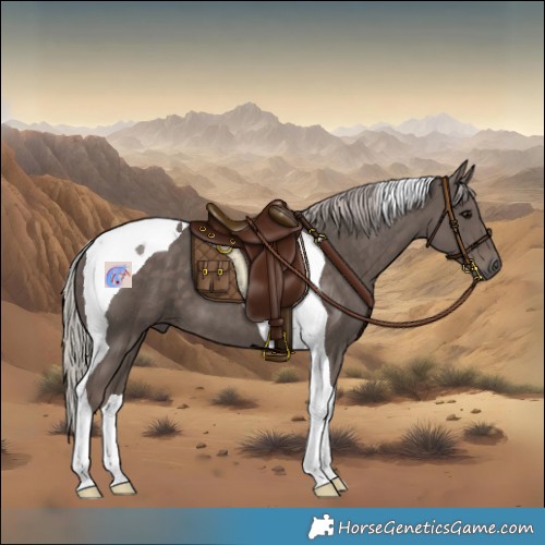 Horse Color:Silver Black Tobiano 