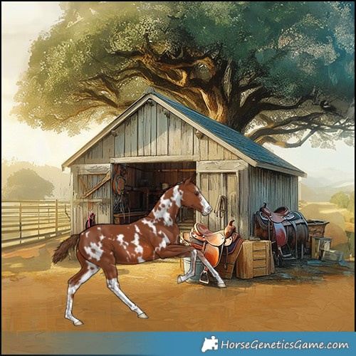 Horse Color:White Spotted Chestnut Sabino
