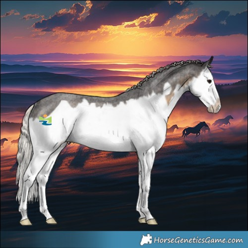 Horse Color:Silver Smoky Blue Roan Splash Frame Rabicano 