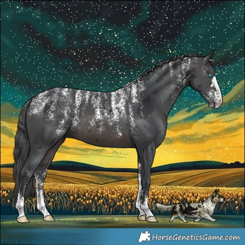 Horse Color:Powder White Brown Merle