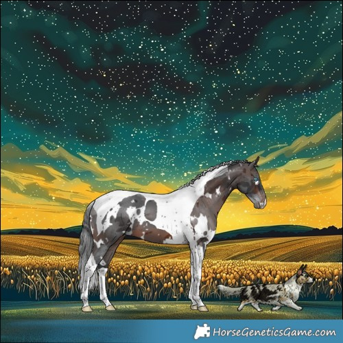 Horse Color:White Spotted Brown Merle Tobiano 