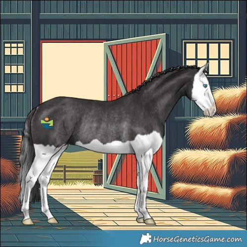 Horse Color:Smoky Black Splash Rabicano 