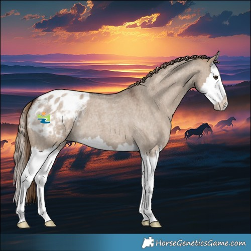 Horse Color:Liver Red Dun Roan Splash Appaloosa 
