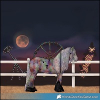 Horse Color:Void Nacre White Spotted Silver Brown Merle Tobiano