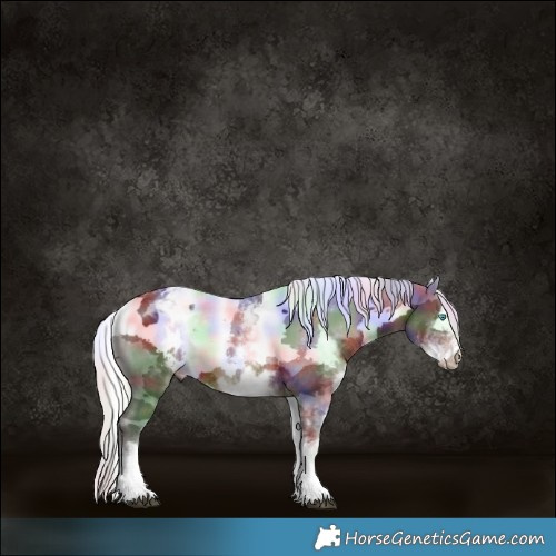 Horse Color:Nacre White Spotted Silver Brown Merle 