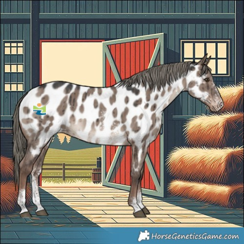 Horse Color:Liver Red Dun Mushroom Sabino Near Leopard Brindle 