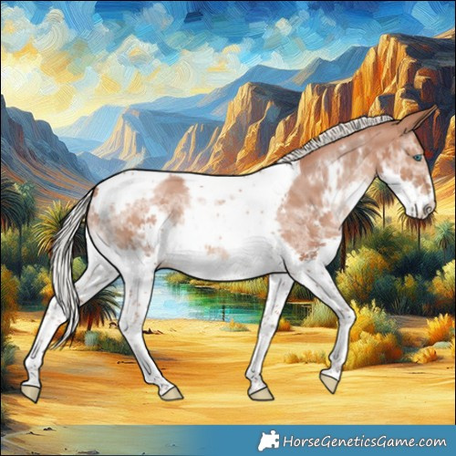 Horse Color:White Spotted Chocolate Silver Brown Pearl Splash Tobiano Frame 