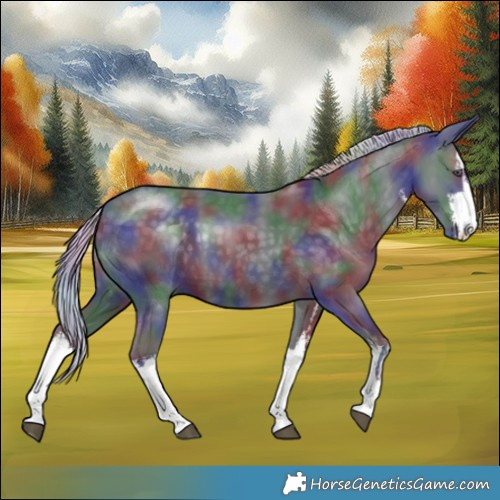 Horse Color:Nacre White Spotted Silver Black Chinchilla 