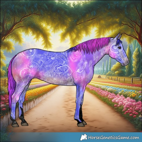 Horse Color:Void Watercolor Brown Ice Tobiano 
