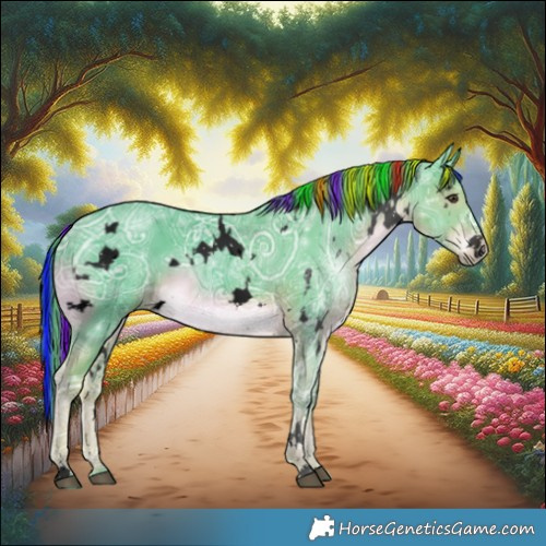 Horse Color:Void Painted Watercolor White Spotted Liver Chestnut Ice 