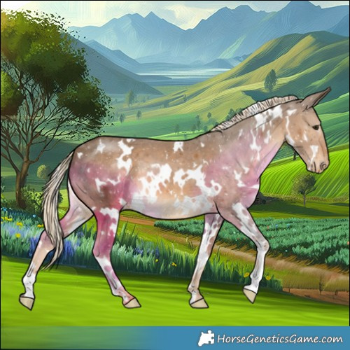 Horse Color:White Spotted Chocolate Palomino Varnish 