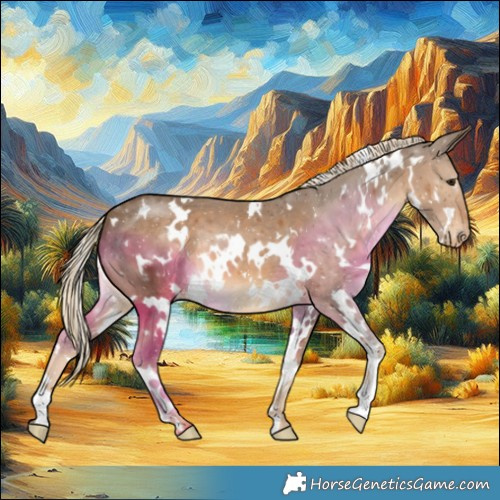 Horse Color:White Spotted Chocolate Palomino Varnish 
