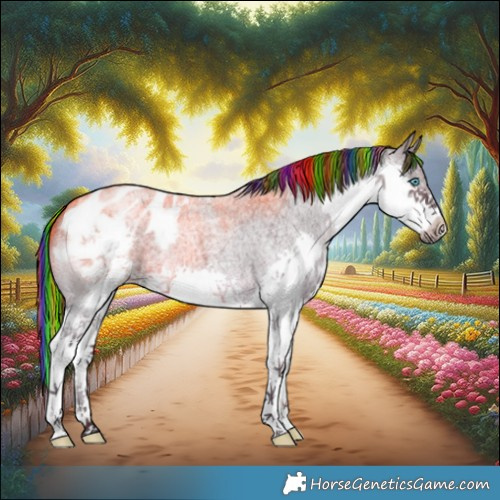 Horse Color:Painted Grullo Roan Splash Varnish 