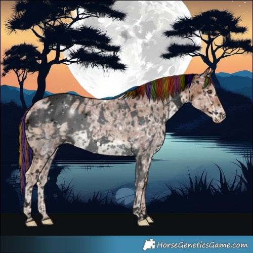 Horse Color:Void Painted White Spotted Chestnut Ice Snowflake Varnish 