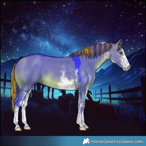 Horse Color:Platinum Painted Watercolor White Spotted Brown Dun 