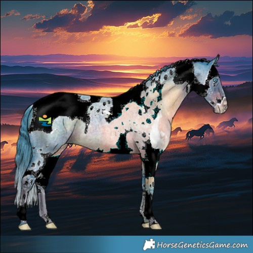 Horse Color:Watercolor Liver Red Roan Splash Tobiano 