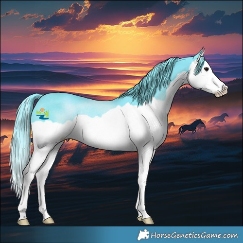 Horse Color:Watercolor Black Splash Rabicano 