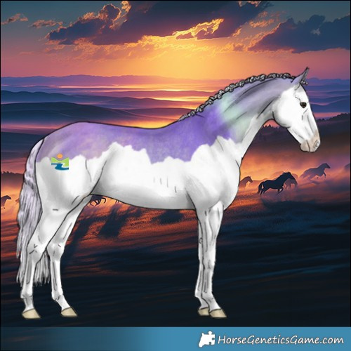 Horse Color:Watercolor Silver Bay Splash Rabicano 