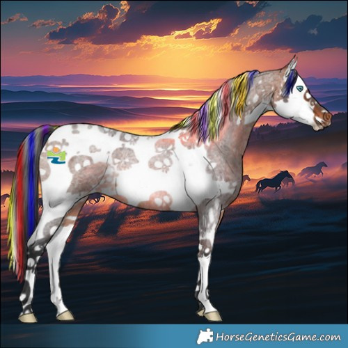 Horse Color:Painted Bay Roan Splash Tobiano Rabicano 