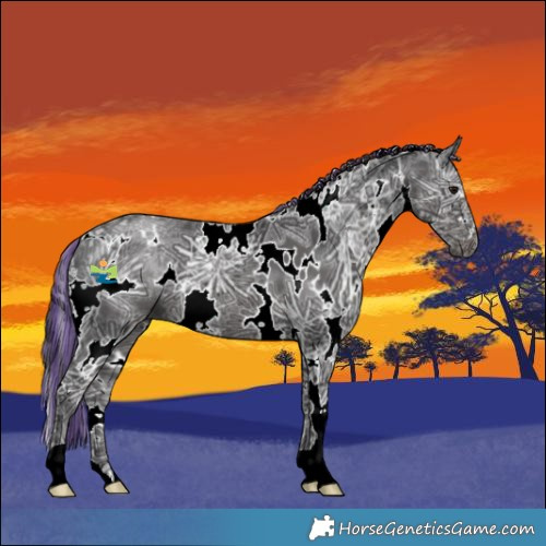 Horse Color:Painted White Spotted Smoky Black Ice 