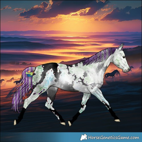 Horse Color:Gray Painted Watercolor White Spotted Silver Black Ice 