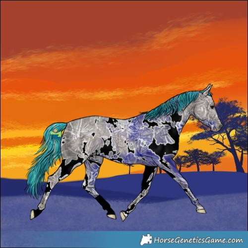 Horse Color:Painted White Spotted Silver Black Ice 