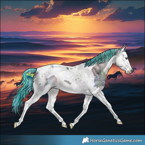 Horse Color:Painted Nacre Red Dun Chinchilla Ice Splash Tobiano 