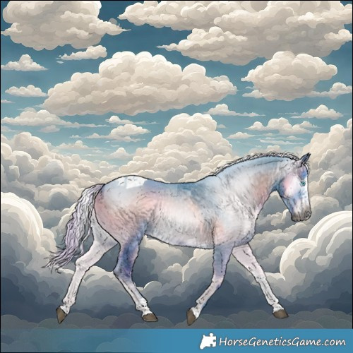 Horse Color:Gray Watercolor Silver Smoky Blue Onyx Merle Splash Tobiano 