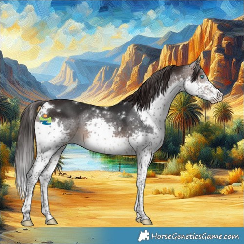 Horse Color:White Spotted Brown Splash Varnish 