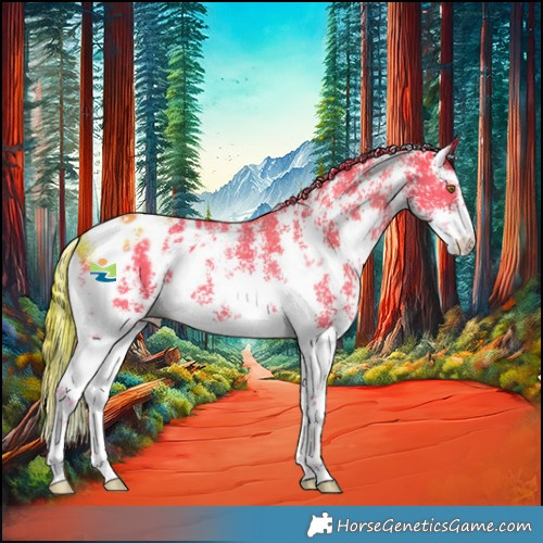 Horse Color:Watercolor Liver Chestnut Sabino Appaloosa 