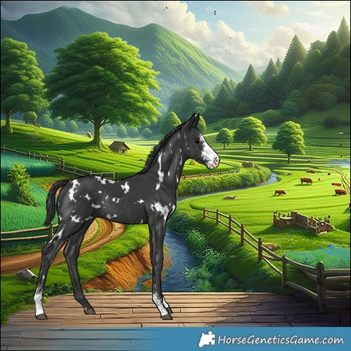 Horse Color:White Spotted Black Sabino Rabicano 