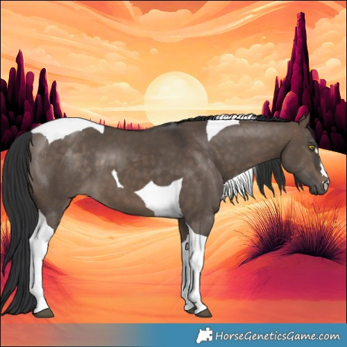 Horse Color:Brown Dun Tobiano 