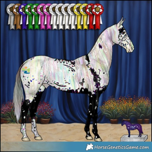 Horse Color:Nacre White Spotted Brown Ice Dun Splash 