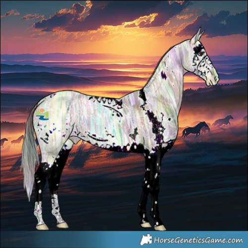Horse Color:Nacre White Spotted Brown Ice Dun Splash 