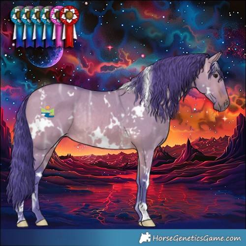Horse Color:Watercolor White Spotted Brown Ice Dun Rabicano 